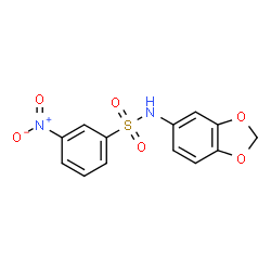 ChemSpider 2D Image | N-(1,3-Benzodioxol-5-yl)-3-nitrobenzenesulfonamide | C13H10N2O6S