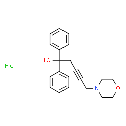ChemSpider 2D Image | 5-(4-Morpholinyl)-1,1-diphenyl-3-pentyn-1-ol hydrochloride (1:1) | C21H24ClNO2