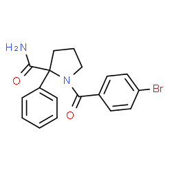ChemSpider 2D Image | 1-(4-Bromobenzoyl)-2-phenylprolinamide | C18H17BrN2O2