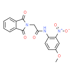 ChemSpider 2D Image | 2-(1,3-Dioxo-1,3-dihydro-2H-isoindol-2-yl)-N-(4-methoxy-2-nitrophenyl)acetamide | C17H13N3O6