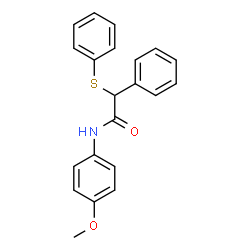 ChemSpider 2D Image | N-(4-Methoxyphenyl)-2-phenyl-2-(phenylsulfanyl)acetamide | C21H19NO2S