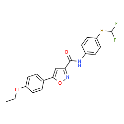 ChemSpider 2D Image | N-{4-[(Difluoromethyl)sulfanyl]phenyl}-5-(4-ethoxyphenyl)-1,2-oxazole-3-carboxamide | C19H16F2N2O3S