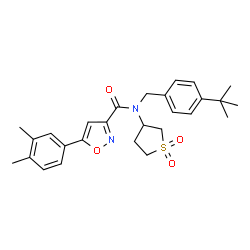 ChemSpider 2D Image | N-(4-tert-Butylbenzyl)-5-(3,4-dimethylphenyl)-N-(1,1-dioxidotetrahydrothiophen-3-yl)-1,2-oxazole-3-carboxamide | C27H32N2O4S