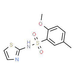 ChemSpider 2D Image | 2-Methoxy-5-methyl-N-(1,3-thiazol-2-yl)benzenesulfonamide | C11H12N2O3S2