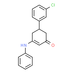 ChemSpider 2D Image | 3-Anilino-5-(3-chlorophenyl)-2-cyclohexen-1-one | C18H16ClNO