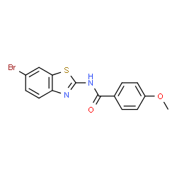 ChemSpider 2D Image | N-(6-Bromo-1,3-benzothiazol-2-yl)-4-methoxybenzamide | C15H11BrN2O2S