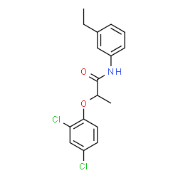 ChemSpider 2D Image | 2-(2,4-Dichlorophenoxy)-N-(3-ethylphenyl)propanamide | C17H17Cl2NO2