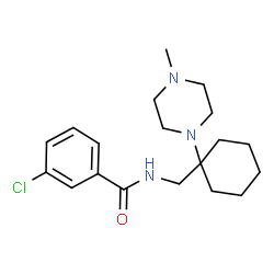 ChemSpider 2D Image | 3-Chloro-N-{[1-(4-methyl-1-piperazinyl)cyclohexyl]methyl}benzamide | C19H28ClN3O