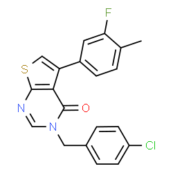 ChemSpider 2D Image | 3-(4-Chlorobenzyl)-5-(3-fluoro-4-methylphenyl)thieno[2,3-d]pyrimidin-4(3H)-one | C20H14ClFN2OS