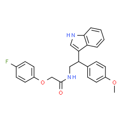 ChemSpider 2D Image | 2-(4-Fluorophenoxy)-N-[2-(1H-indol-3-yl)-2-(4-methoxyphenyl)ethyl]acetamide | C25H23FN2O3