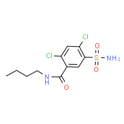 ChemSpider 2D Image | N-Butyl-2,4-dichloro-5-sulfamoylbenzamide | C11H14Cl2N2O3S