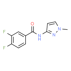 ChemSpider 2D Image | 3,4-Difluoro-N-(1-methyl-1H-pyrazol-3-yl)benzamide | C11H9F2N3O