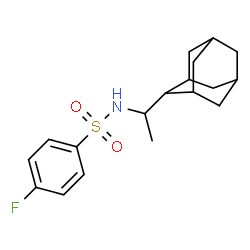 ChemSpider 2D Image | N-[1-(Adamantan-2-yl)ethyl]-4-fluorobenzenesulfonamide | C18H24FNO2S