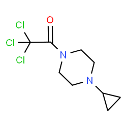 ChemSpider 2D Image | 2,2,2-Trichloro-1-(4-cyclopropyl-1-piperazinyl)ethanone | C9H13Cl3N2O