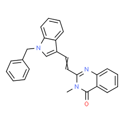 ChemSpider 2D Image | 2-[2-(1-Benzyl-1H-indol-3-yl)vinyl]-3-methyl-4(3H)-quinazolinone | C26H21N3O
