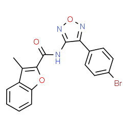 ChemSpider 2D Image | N-[4-(4-Bromophenyl)-1,2,5-oxadiazol-3-yl]-3-methyl-1-benzofuran-2-carboxamide | C18H12BrN3O3