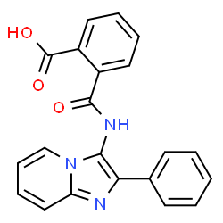 ChemSpider 2D Image | 2-({2-phenylimidazo[1,2-a]pyridin-3-yl}carbamoyl)benzoic acid | C21H15N3O3