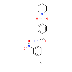 ChemSpider 2D Image | N-(4-Ethoxy-2-nitrophenyl)-4-(1-piperidinylsulfonyl)benzamide | C20H23N3O6S