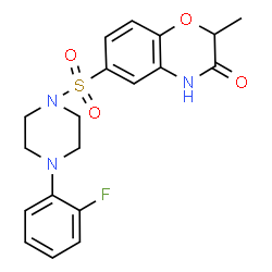 ChemSpider 2D Image | 6-{[4-(2-Fluorophenyl)-1-piperazinyl]sulfonyl}-2-methyl-2H-1,4-benzoxazin-3(4H)-one | C19H20FN3O4S