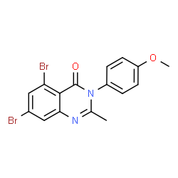 ChemSpider 2D Image | 5,7-Dibromo-3-(4-methoxyphenyl)-2-methyl-4(3H)-quinazolinone | C16H12Br2N2O2