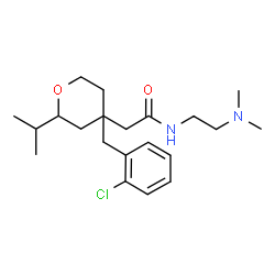 ChemSpider 2D Image | 2-[4-(2-Chlorobenzyl)-2-isopropyltetrahydro-2H-pyran-4-yl]-N-[2-(dimethylamino)ethyl]acetamide | C21H33ClN2O2