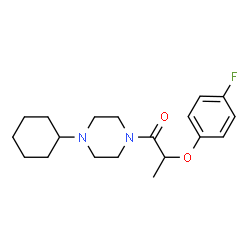 ChemSpider 2D Image | 1-(4-Cyclohexyl-1-piperazinyl)-2-(4-fluorophenoxy)-1-propanone | C19H27FN2O2