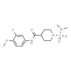 ChemSpider 2D Image | N-(3-Chloro-4-methoxyphenyl)-1-(dimethylsulfamoyl)-4-piperidinecarboxamide | C15H22ClN3O4S