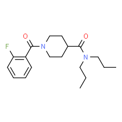 ChemSpider 2D Image | 1-(2-Fluorobenzoyl)-N,N-dipropyl-4-piperidinecarboxamide | C19H27FN2O2