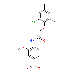 ChemSpider 2D Image | 2-(2-Chloro-4,6-dimethylphenoxy)-N-(2-methoxy-4-nitrophenyl)acetamide | C17H17ClN2O5