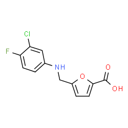 ChemSpider 2D Image | 5-{[(3-Chloro-4-fluorophenyl)amino]methyl}-2-furoic acid | C12H9ClFNO3