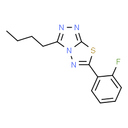ChemSpider 2D Image | 3-Butyl-6-(2-fluorophenyl)[1,2,4]triazolo[3,4-b][1,3,4]thiadiazole | C13H13FN4S