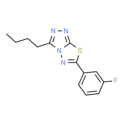 ChemSpider 2D Image | 3-Butyl-6-(3-fluorophenyl)[1,2,4]triazolo[3,4-b][1,3,4]thiadiazole | C13H13FN4S