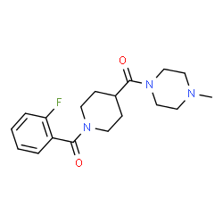 ChemSpider 2D Image | [1-(2-Fluorobenzoyl)-4-piperidinyl](4-methyl-1-piperazinyl)methanone | C18H24FN3O2