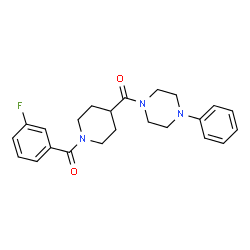 ChemSpider 2D Image | [1-(3-Fluorobenzoyl)-4-piperidinyl](4-phenyl-1-piperazinyl)methanone | C23H26FN3O2