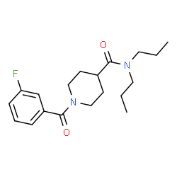 ChemSpider 2D Image | 1-(3-Fluorobenzoyl)-N,N-dipropyl-4-piperidinecarboxamide | C19H27FN2O2