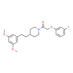 ChemSpider 2D Image | 1-{4-[2-(3,5-Dimethoxyphenyl)ethyl]-1-piperidinyl}-2-(3-fluorophenoxy)ethanone | C23H28FNO4