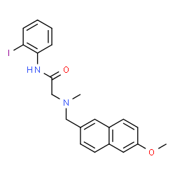 ChemSpider 2D Image | N-(2-Iodophenyl)-N~2~-[(6-methoxy-2-naphthyl)methyl]-N~2~-methylglycinamide | C21H21IN2O2