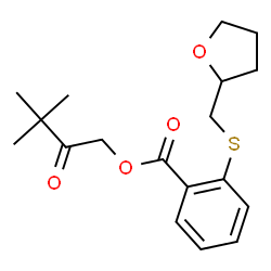 ChemSpider 2D Image | 3,3-Dimethyl-2-oxobutyl 2-[(tetrahydro-2-furanylmethyl)sulfanyl]benzoate | C18H24O4S