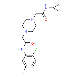 ChemSpider 2D Image | 2-{4-[2-(Cyclopropylamino)-2-oxoethyl]-1-piperazinyl}-N-(2,5-dichlorophenyl)acetamide | C17H22Cl2N4O2