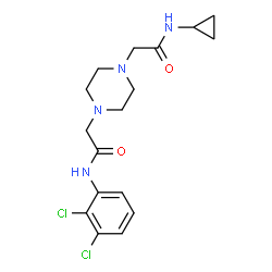 ChemSpider 2D Image | 2-{4-[2-(Cyclopropylamino)-2-oxoethyl]-1-piperazinyl}-N-(2,3-dichlorophenyl)acetamide | C17H22Cl2N4O2