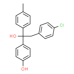 ChemSpider 2D Image | 4-[2-(4-Chlorophenyl)-1-hydroxy-1-(4-methylphenyl)ethyl]phenol | C21H19ClO2