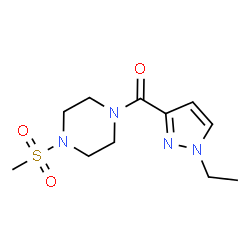ChemSpider 2D Image | (1-Ethyl-1H-pyrazol-3-yl)[4-(methylsulfonyl)-1-piperazinyl]methanone | C11H18N4O3S