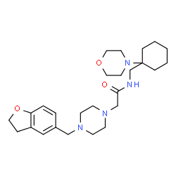ChemSpider 2D Image | 2-[4-(2,3-Dihydro-1-benzofuran-5-ylmethyl)-1-piperazinyl]-N-{[1-(4-morpholinyl)cyclohexyl]methyl}acetamide | C26H40N4O3