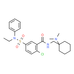 ChemSpider 2D Image | 2-Chloro-N-{[1-(dimethylamino)cyclohexyl]methyl}-5-[ethyl(phenyl)sulfamoyl]benzamide | C24H32ClN3O3S
