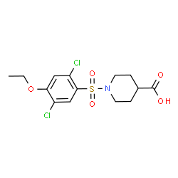 ChemSpider 2D Image | 1-[(2,5-Dichloro-4-ethoxyphenyl)sulfonyl]-4-piperidinecarboxylic acid | C14H17Cl2NO5S