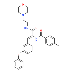 ChemSpider 2D Image | 4-Methyl-N-[(1Z)-3-{[2-(4-morpholinyl)ethyl]amino}-3-oxo-1-(3-phenoxyphenyl)-1-propen-2-yl]benzamide | C29H31N3O4