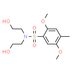 ChemSpider 2D Image | N,N-Bis(2-hydroxyethyl)-2,5-dimethoxy-4-methylbenzenesulfonamide | C13H21NO6S