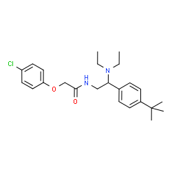 ChemSpider 2D Image | 2-(4-Chlorophenoxy)-N-{2-(diethylamino)-2-[4-(2-methyl-2-propanyl)phenyl]ethyl}acetamide | C24H33ClN2O2