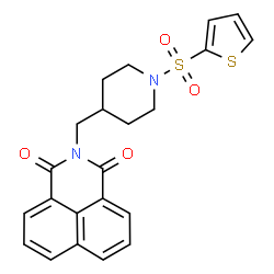 ChemSpider 2D Image | 2-{[1-(2-Thienylsulfonyl)-4-piperidinyl]methyl}-1H-benzo[de]isoquinoline-1,3(2H)-dione | C22H20N2O4S2