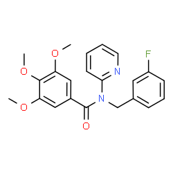 ChemSpider 2D Image | N-(3-Fluorobenzyl)-3,4,5-trimethoxy-N-(2-pyridinyl)benzamide | C22H21FN2O4